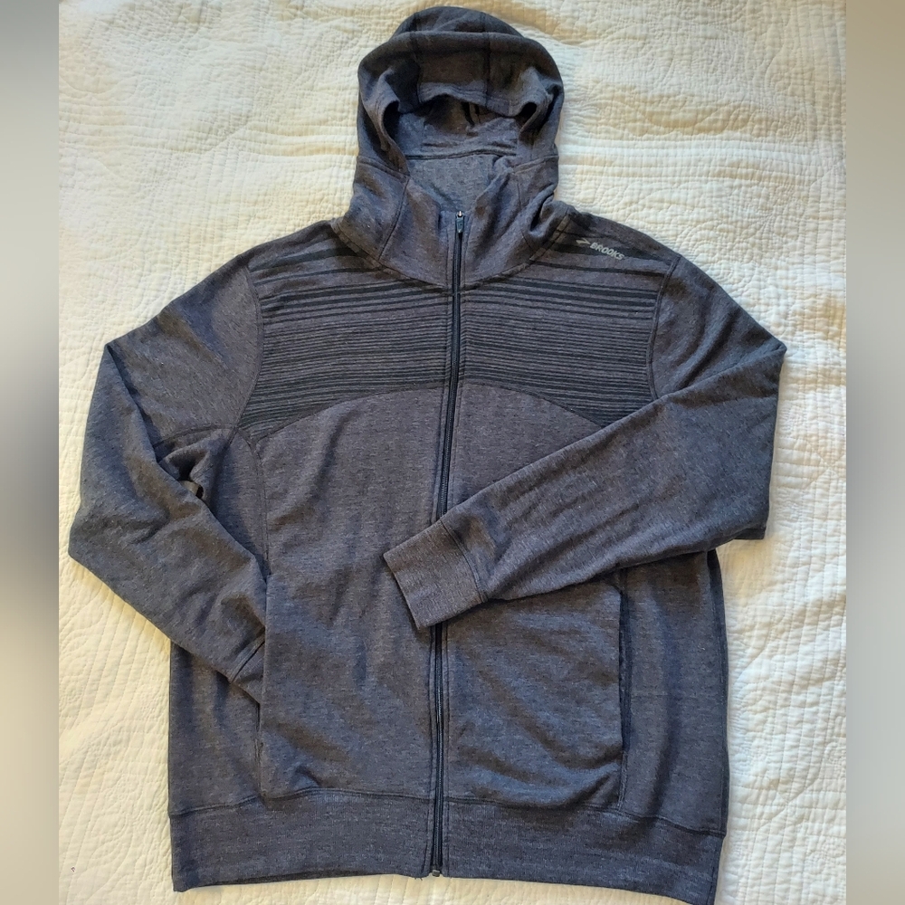 Brooks Men's Charcoal Zip-Up Sweater